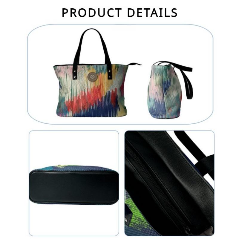 2024 Новая модная женская сумка с принтом из двойной сетчатой ​​ткани — фото 11