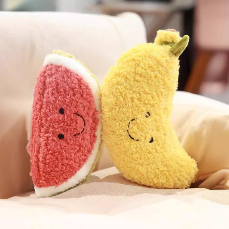 Plush fruit doll grab machine doll throw pillow toy durian cute pineapple doll simulation watermelon wedding sprinkle
