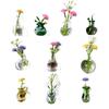 Magnetic Flower Vase Mini Glass Vases for Fridge Refrigerator Magnet Set Small Decorative Accessories