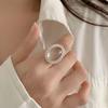 High-End White Moonlight Ring: Elegant Adjustable Open Ring for Women, Light Luxury, Versatile, Stackable, Fashionable Index Finger Ring.
