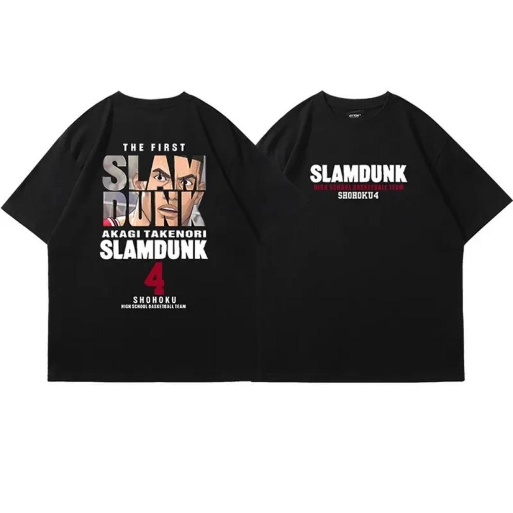 Men's Anime Dunk Print T-shirt, Men's Japanese Manganese Short Sleeved Express Cotton Short Sleeved Top, Comfortable and Soft Fabric