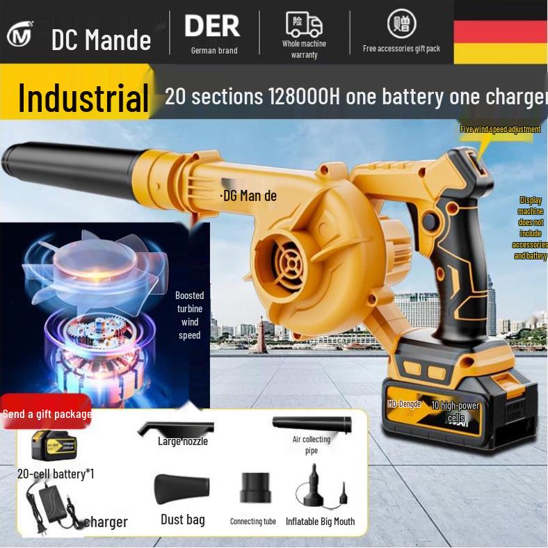 High-Power Rechargeable Lithium-Ion Blower and Vacuum Cleaner with Free Shipping