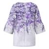 Women's Fashion Seven-Quarter Sleeve Round Neck Printed Loose Casual Shirt Tops