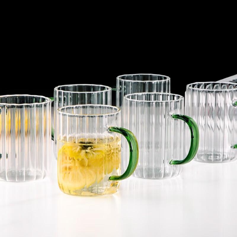 Flavinns Žáruvzdorné skleněné hrnky s uchem - Sada 6 kusů