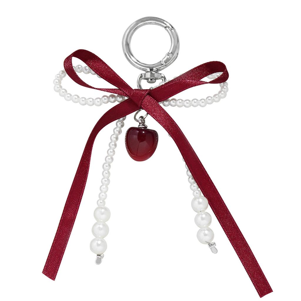 Pearl Bows Bag Charm Pendant Aesthetic Purse Charms Aesthetic Keychains Keyring for Women Backpack Purse Handbag Decors