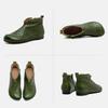Johnature Retro Summer Short Boots Flat Side Zipper Genuine Leather Hollow-out Breathable Women's Shoes
