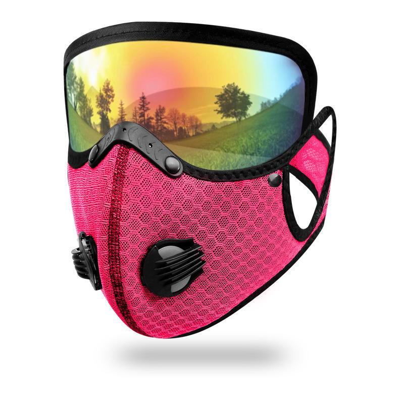 Comfortable Cycling Face Mask with Goggles Dust Proof Washable Reusable Windproof Mask for Outdoor Sports Riding Commute