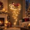 Weihnachts-Magie-Pfad Wandleuchte - LED leuchtende Weihnachtsszene Wanddekoration, Weihnachtsmann Schlitten Rentier Hängedekoration für Party