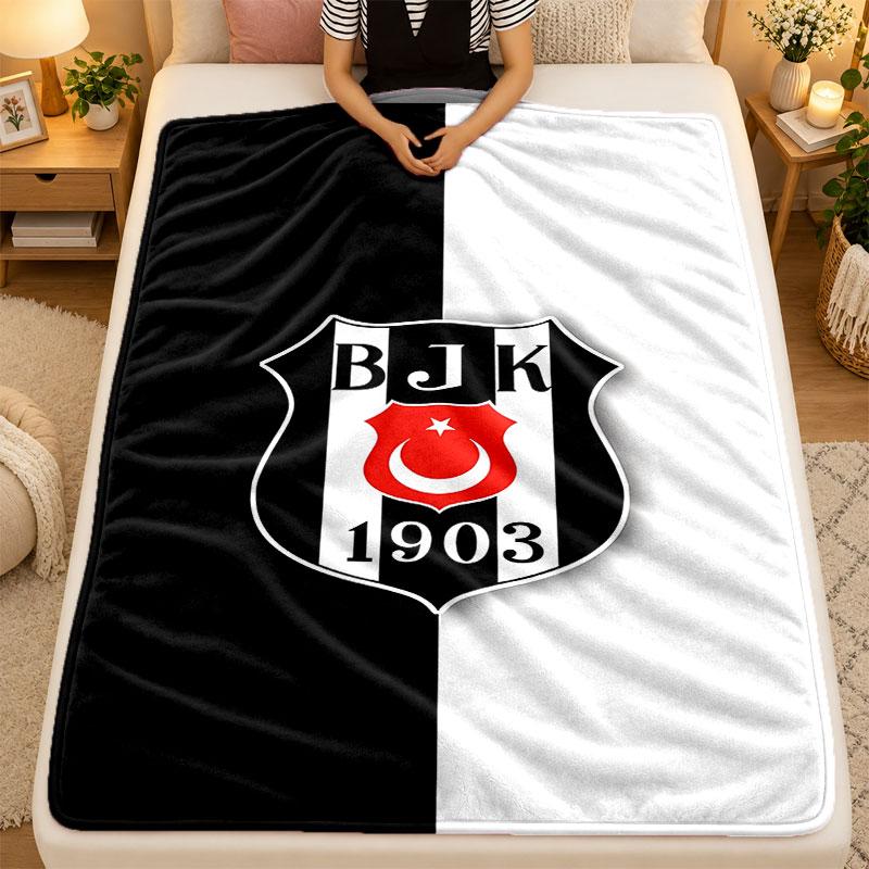 Flannel BlanketBesiktas Warm Soft Throw Blanket for Indoor Sofa Bed Living Room Use