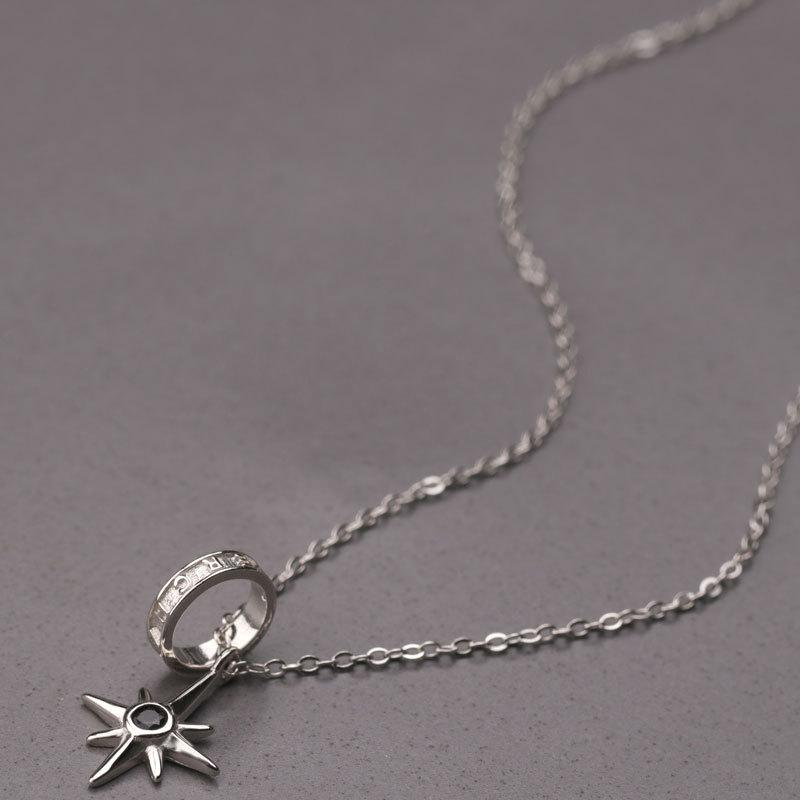 Eight-pointed Star Ring Necklace Temperament Geometric Design Sense Collarbone Chain Cold Style