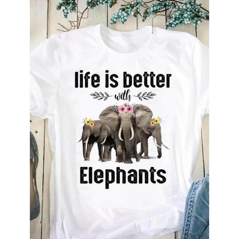 Horse Pattern Printed Women's Pure Cotton Short Sleeved Round Neck White T-Shirts Women’s