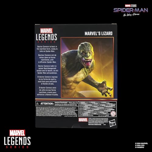 Hasbro Marvel Legends Series Lizard, Spider-Man: No Way Home Deluxe Collectible 7.5-inch Action Figure G0593, Authentic