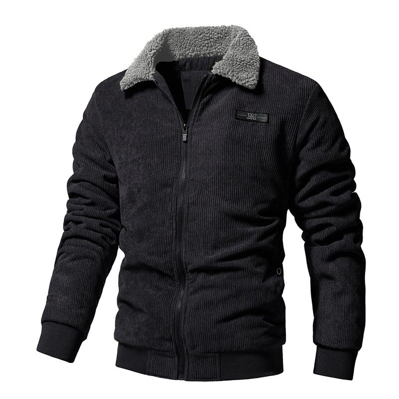 Winter New Coat Men's Fleece Thickened Fashion Stand-up Collar Lamb Fleece Casual Men's Jacket Cotton Clothes
