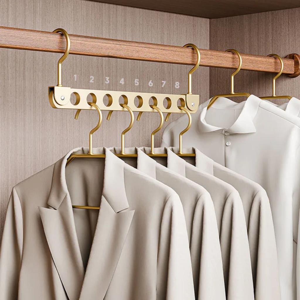 6/8 Holes Storage Rack for Clothe Hanger Organizer Foldable Rotatable Magic Metal Hangers Storage Rack Wardrobe Space Saver Hook