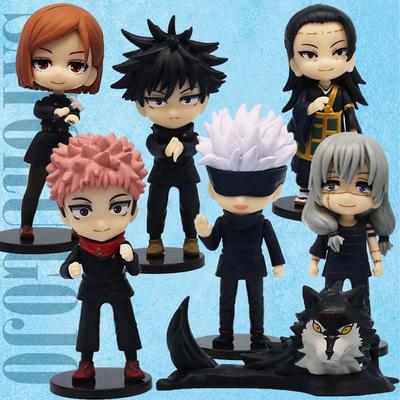 7 Pcs/Pack Q Posket Jujutsu Kaisen 9cm Figure Satoru Gojo Itadori Yuji Geto Suguru Nobara Megumi Collection Character Ornaments