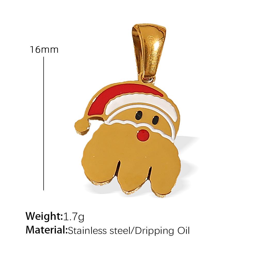 Titanium steel plated 18k gold accessories Christmas design elements series pendant on the new cute cartoon Internet celebrity jewelry