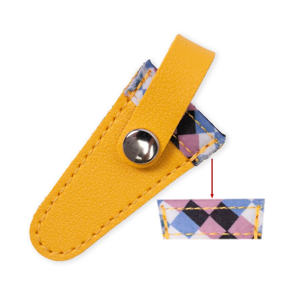 DIY Art Embroidery Scissors Storage Case PU Leather Colorful Scissors Sheath Protective Cover Household Dead Skin Tweezers Cap