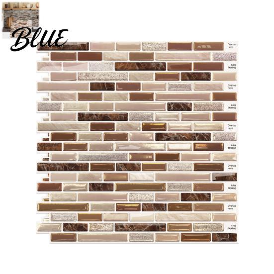 DIY Home Renovation Wall Decor 3D Gel Faux Mosaic Stickers Easy Peel & Stick Backsplash Tile Removable Tiles Vintage Brick Wallpaper for Kitchen,
