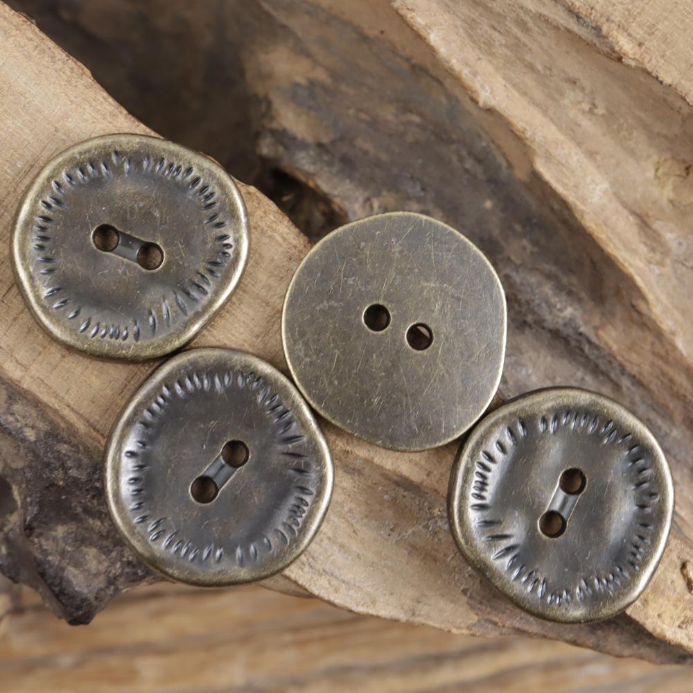5pcs Irregular 2 Hole Metal Button Silver Gold Copper Leather Clothing Sewing Accessories Suit Coat Jacket