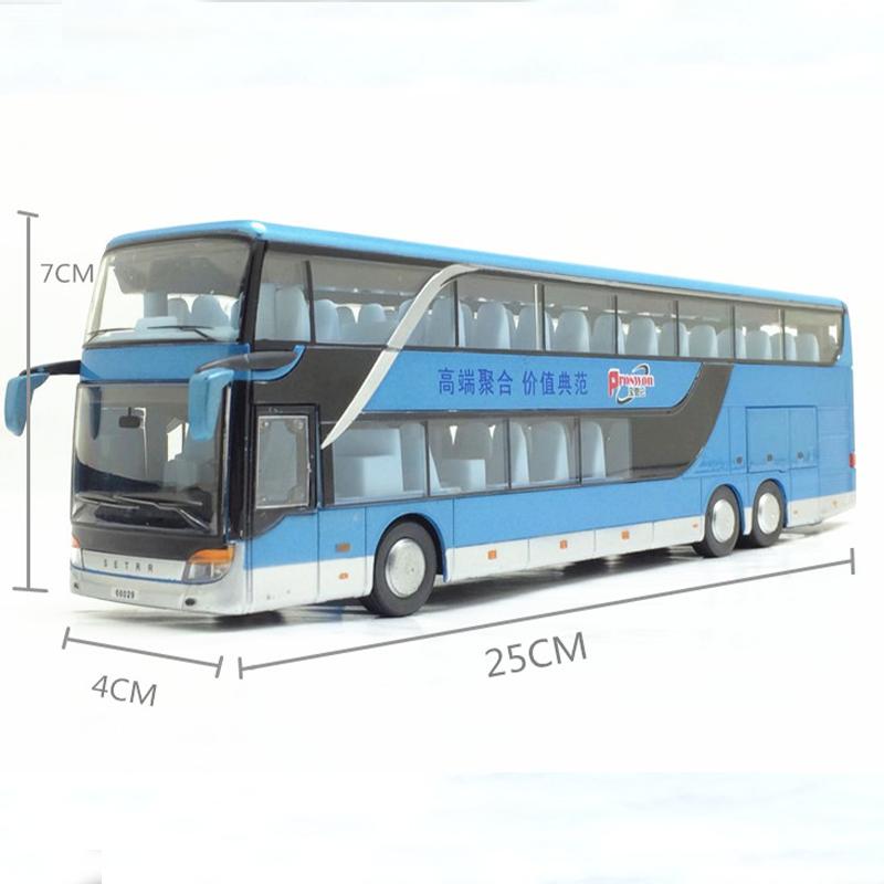 Children Toy Luxury Bus Double Decker Bus Children Toy Model Simulation Bus Alloy Bus Return Sound and Light Toy Car Gift