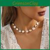 Elegant Vintage Style Pearl Beaded Round Pendant Necklace For Women In Gold Tone