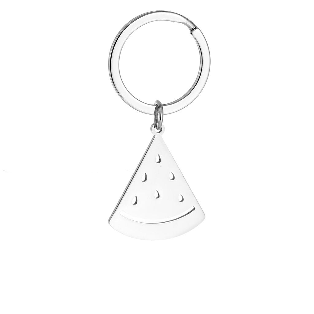 Gold Silver Black White Splicing Cat Stainless Steel Keychain Cute Cartoon Design Fashion Couple Pendant Practical Backpack Decoration