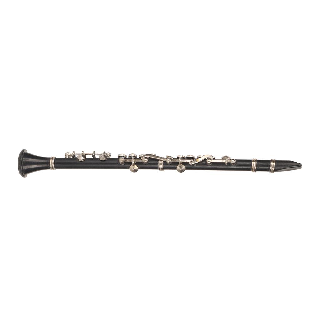 Miniature Clarinet Replica with Stand and Case Mini Musical Instrument Dollhouse Model Ornament 6.3