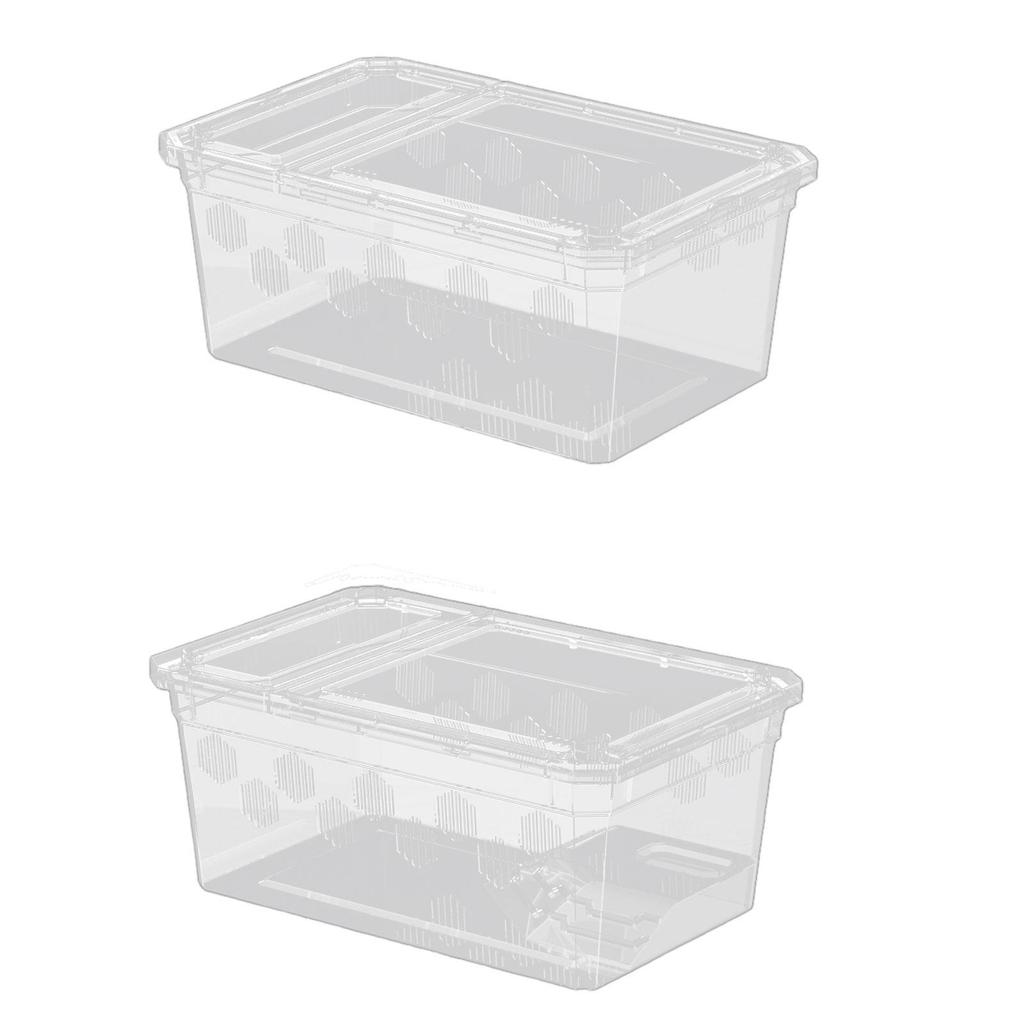 Futterbox für Reptilien, durchsichtiges Terrarium, wiederverwendbarer Brutbehälter, Tierhalter für Frösche, Bartagamen, Schlangen und andere Kleintiere