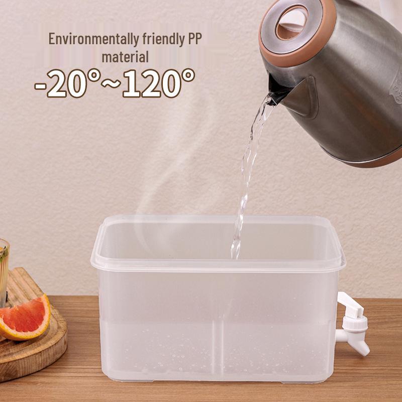 Gold-Plated 5L Refrigerator Cold Water Kettle with Faucet & Timer for Iced Drinks & Fruit Tea