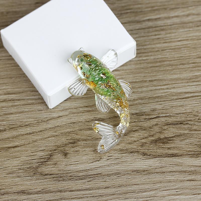 Fish Statue Natural Stone Healing Crystal Carved Animal Figurine Room Decor Reiki Mineral Gemstone Aquarium Decoration Gift