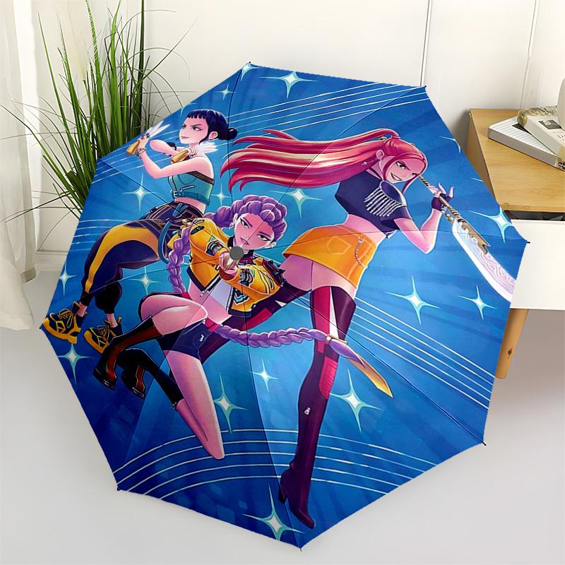 1pc Starlit Adventure: Automatic Opening/Closing Umbrella with Portable Tri-Fold Design, 8-Bone Iron Frame - Outdoor for Fans, Travelers, Everyday Use