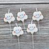 Cute Cloud Smiley Birthday Cake Candles Korean Ins Creative Children's Party Decoration 5 Pack Candles