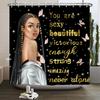 African American Woman Shower Curtain Sexy Black Girl Lady Inspirational Queen Abstract Boho Waterproof Bathroom Shower Curtain