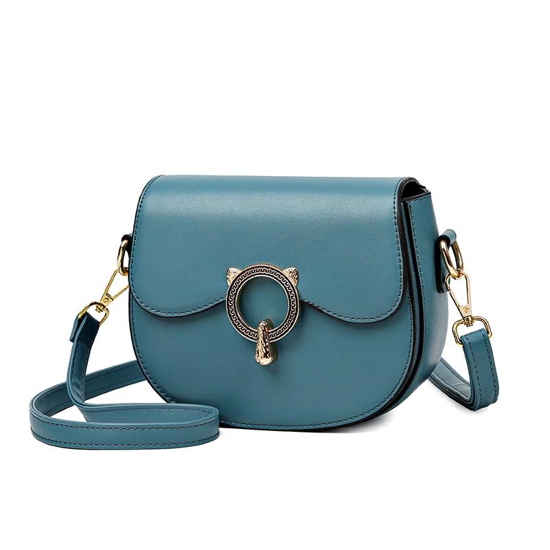 

Модная простая женская дизайнерская сумка высокого качества из искусственной кожи, маленькая сумка-мессенджер, однотонная сумка через плечо, клатч синий