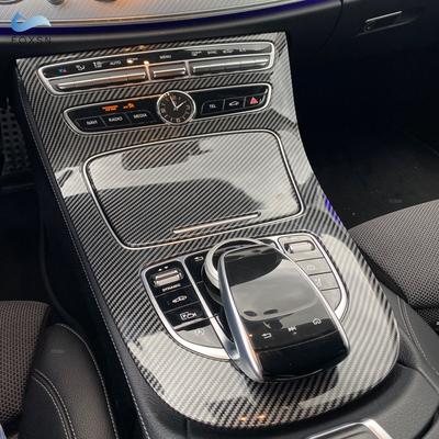 Samochód ABS Tekstura Włókna Węglowego Panel Dźwigni Zmiany Biegów Konsoli Ramka Wykończenie Akcesoria Wnętrza Dla Mercedes Benz Klasa E W213 2016 2017