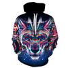 3D Sweater Digital Printing Personalized Wolf Head Pullover Hoodie Casual Sweater