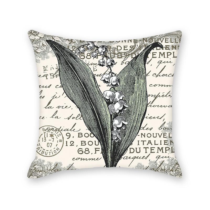 Hug Literary Retro Butterfly Flower Print Pillow Home Bedroom Sofa Decorative Cushion Cushion Cover