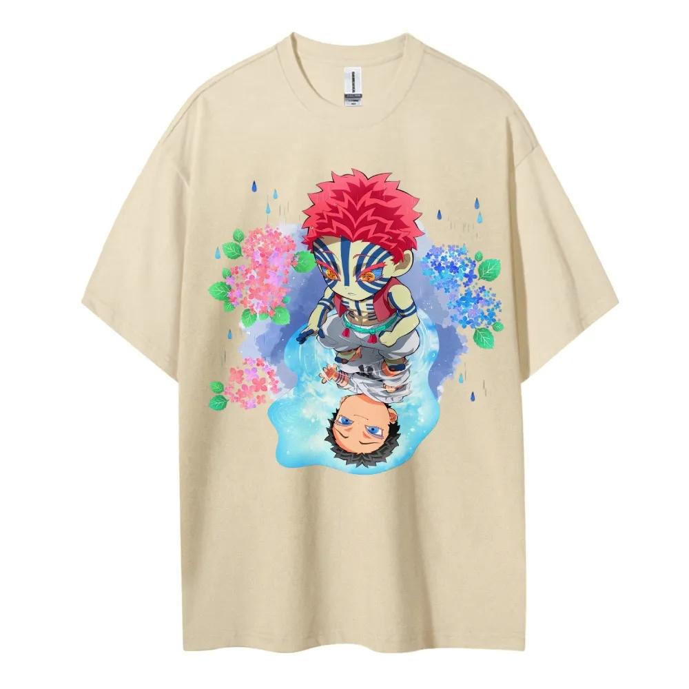 Demon Slayer Tshirt Mens Pure Cotton Casual Round Neck Tshirt Short Sleeve Clothing Summer Sports Casual Short Sleeve Top