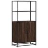 VidaXL Buffet haut chêne marron 68x35x139 cm bois d'ingénierie métal, armoire latérale, armoire de rangement haute, vitrine 849053