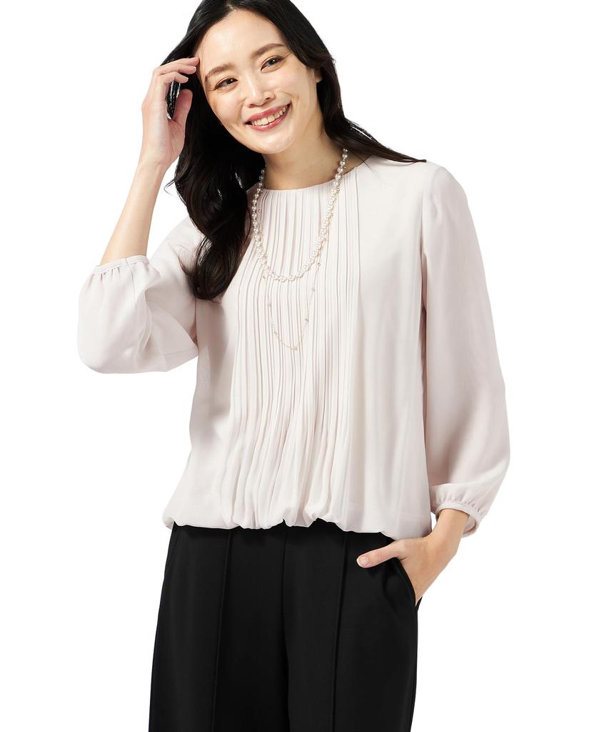 AC by Alpha Cubic Pleated Size Size L T-Shirt, Women's, 351605, Gray,