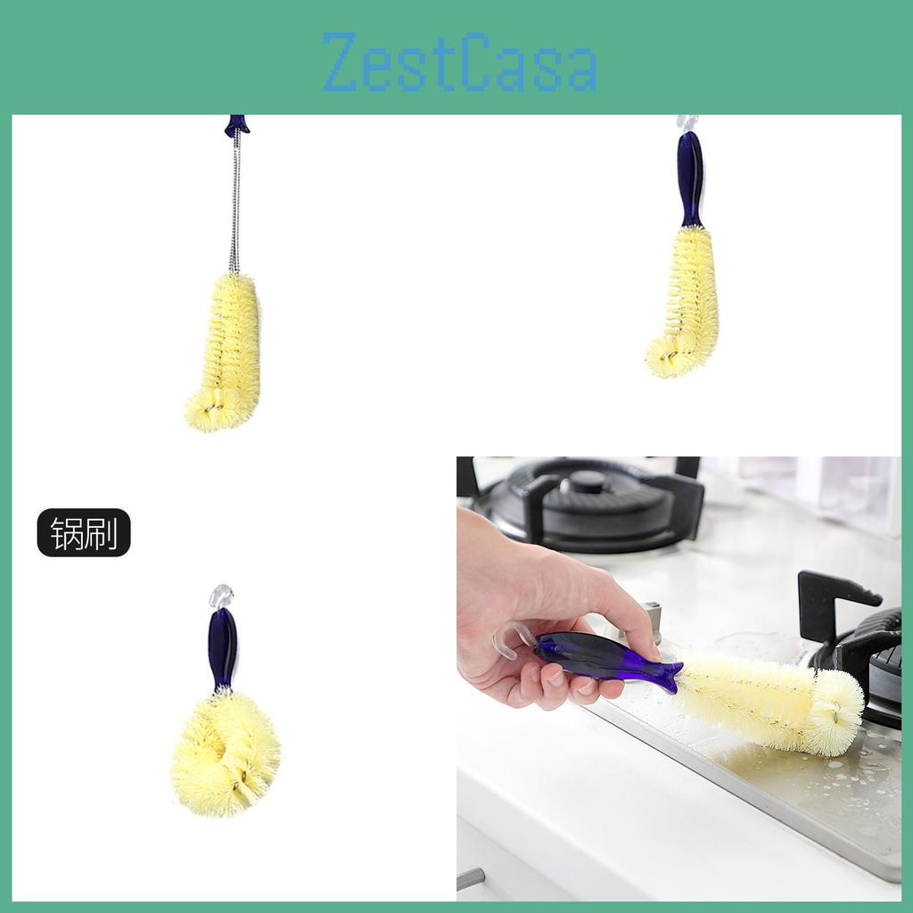 Handle Short Angled Bottle Brush With Nylon Bristles For Cleaning Deep