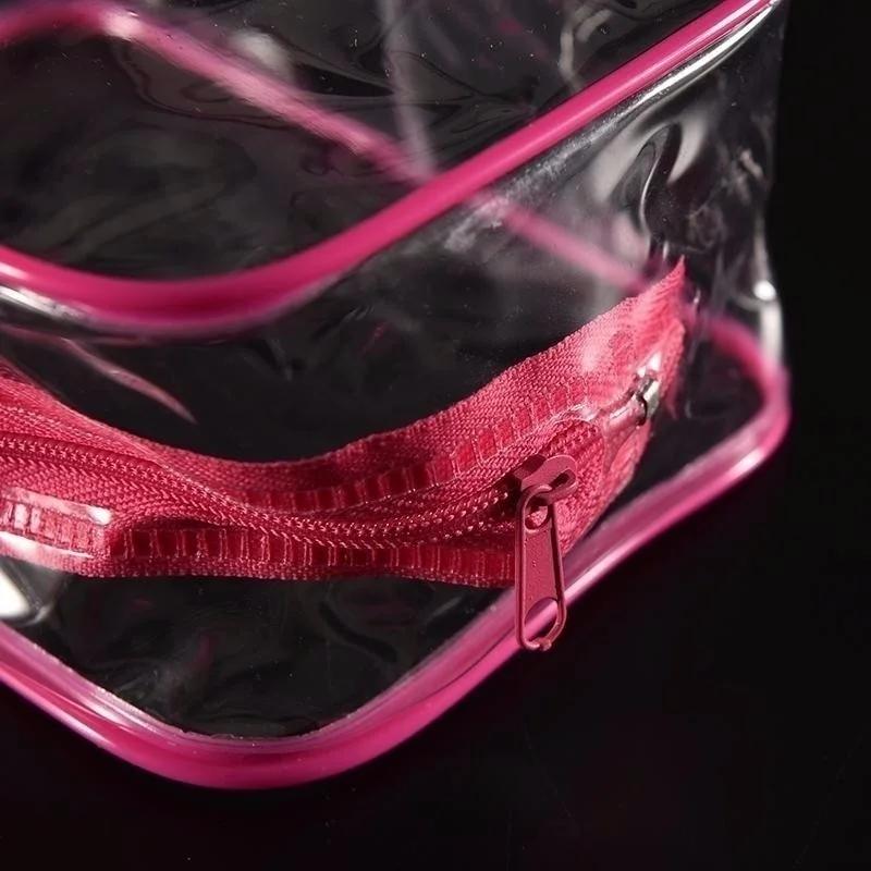 Cute Toiletry Bag Stand Cosmetic Bag For Women Clear Zipper Makeup Bag Travel Female Makeup Brush Holder Organizer Toiletry Bag