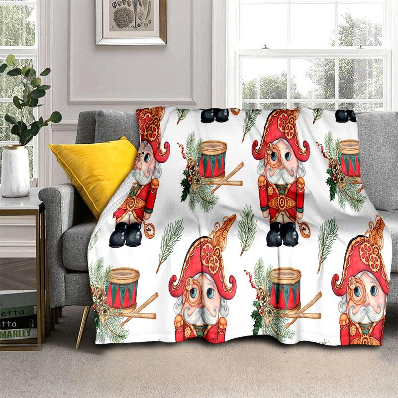 The Nutcracker Merry Christmas Cartoon Doll Festival Gift Blanket,Soft Throw Blanket for Home Bedroom Bed Sofa Picnic Cover Kids