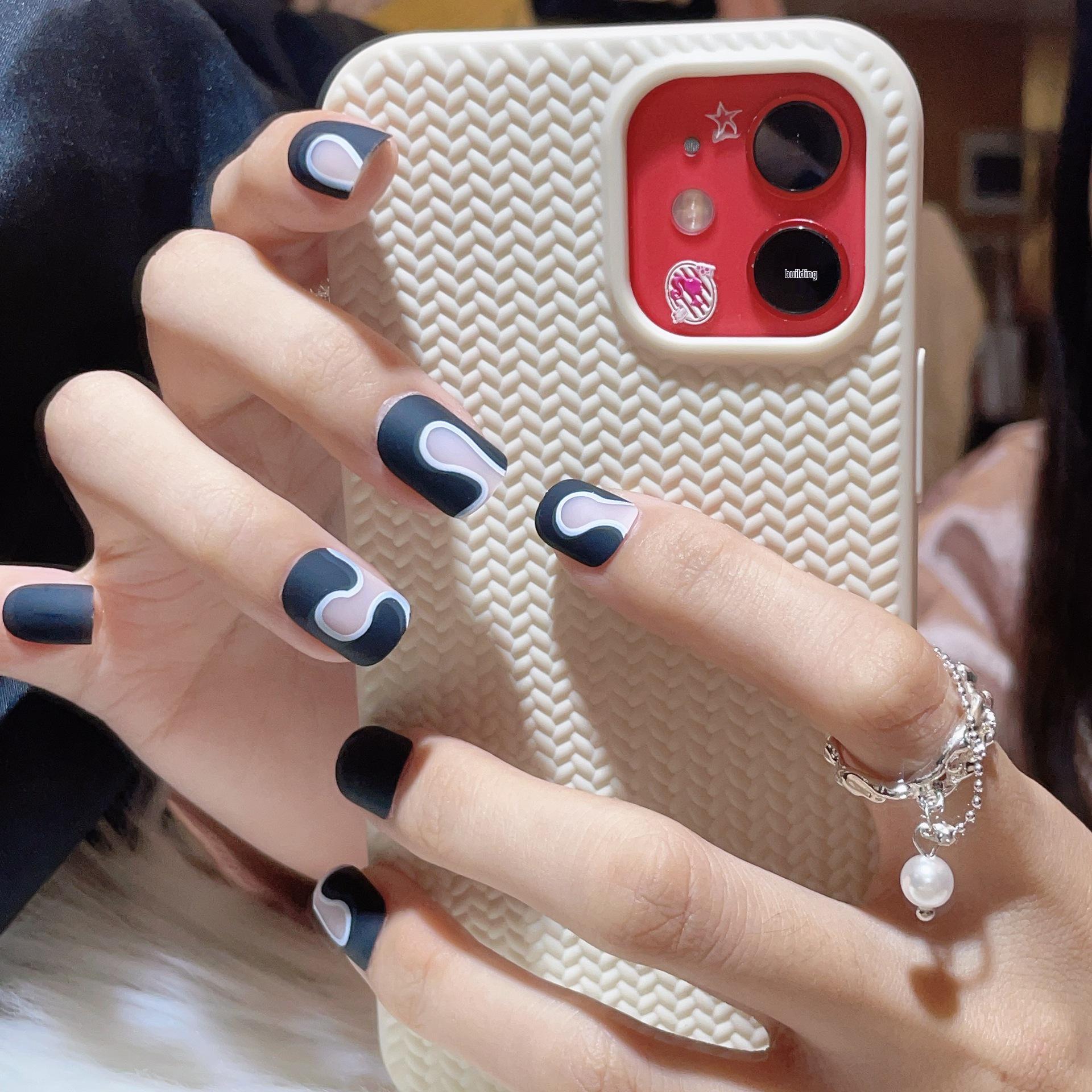 

INS Style Dark Whitening Removable Press-On Nails: Sweet, Cool, Spicy Personality Advanced Fake Nail Stickers
