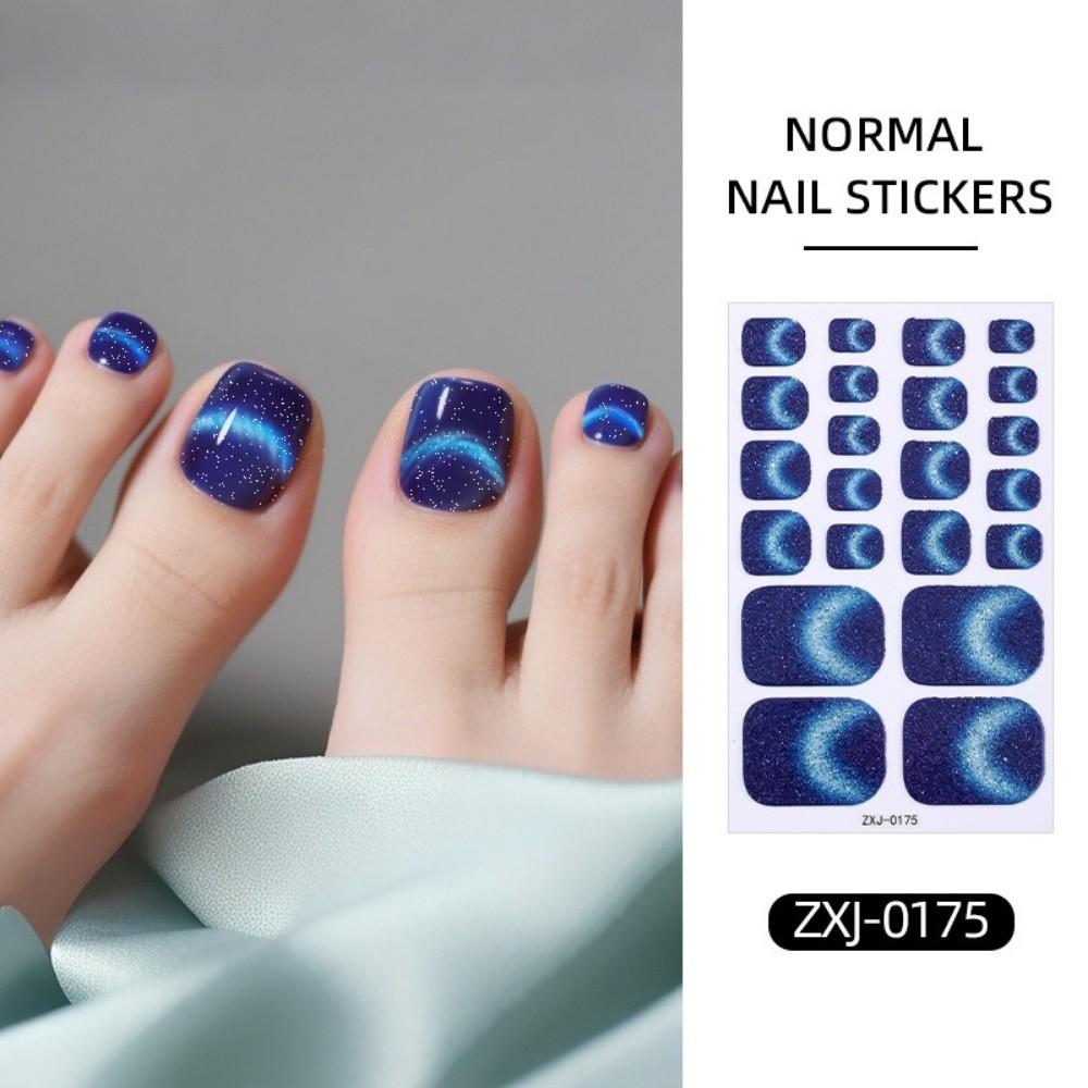 6Sheets Gradient Pattern Toenail Stickers Colorful Toe Nail Sticker Toenail Polish Strips  Parties