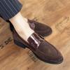 Classic Brand Men'S Leather Casual Shoes Soft Sole Comfortable Flat Bottom Loafers For Commuting Daily Men'S Driving Shoes