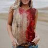 Women's Round Neck Casual Sleeveless Halloween Printed Vest T-Shirt Top