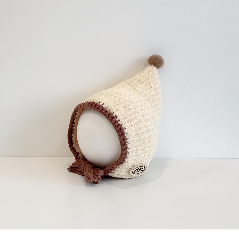 Infant Hats Autumn and Winter Warm Ear Protection Knitted Hats Boys and Girls Cute Bag Head Windproof Wool Hat Tide