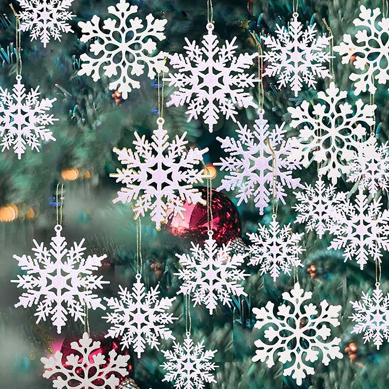 12pcs/lot Christmas Fake Snowflakes Xmas Tree Hanging Ornament Simulation Ice Winter Party Christmas New Year Decoration Icicle