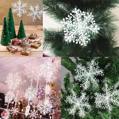 Weihnachts-Schneeflocken-Ornamente, 6 Stück/Set, Winter-Fenster- und Wanddekoration für Zuhause, Festival, Party, Fenster, Wand, Türdekoration